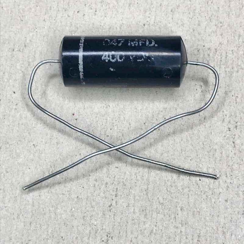 Cornell Dubilier .047 uF 400V capacitor black molded mylar image 1