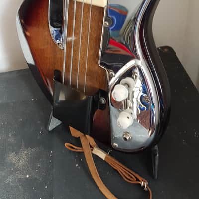 Vintage early 1960 Guyatone Hoshino Star Logo Bass Tobacco Burst Short Scale #1950 4 String Japan (MIJ) image 4