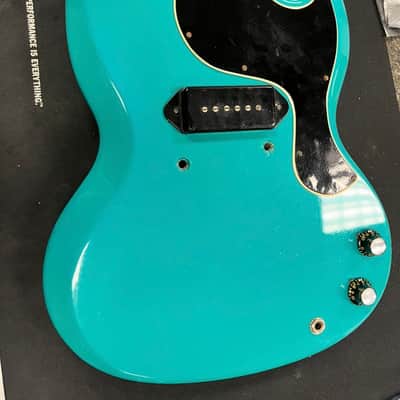 Vintage 1961 Gibson Les Paul SG Junior Refin Pelham Blue Maestro Tremotone VMB-1-2 Vibrola image 12