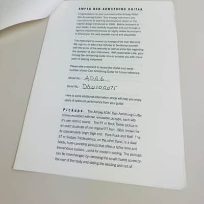 Ampeg Dan Armstrong ADA6 Owner’s Manual 2007 image 2