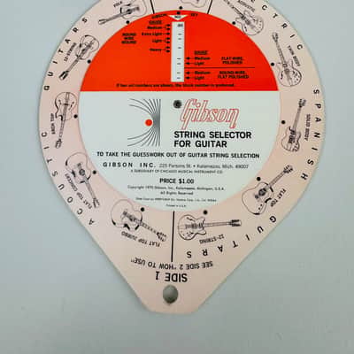 Gibson String Selector Guide Early '70s