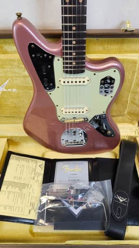 Fender Custom Shop 1964 Jaguar Journeyman Relic, AAA Rosewood FB, Faded Aged Burgundy Mist Metallic, w/HSC image 1