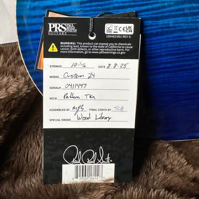 PRS Wood Library Custom 24 Blue Fade 10 Top Brazilian Rosewood Fretboard 58/15lt Korina Back 411447 image 14