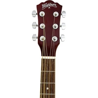 Washburn WA90CE Dreadnought Acoustic-Electric Guitar Regular Wine Red image 5
