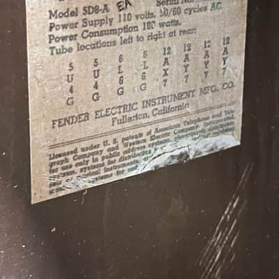 Fender 1957 Vintage Twin 5D8-A Guitar Tube Amplifier Combo - Reissue Chassis Re-Tweed Cabinet - Speakers from 1954 - Local Pickup Only image 10