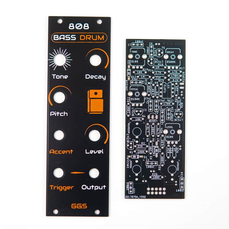 808 Bass Drum / Eurorack / PCB and Front Panel / 8HP image 1