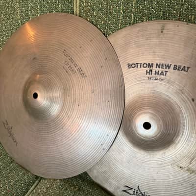 Zildjian 14" A. Zildjian '70s Stamp New Beat Hi-Hat Cymbals (Pair) 1970s - Traditional image 2