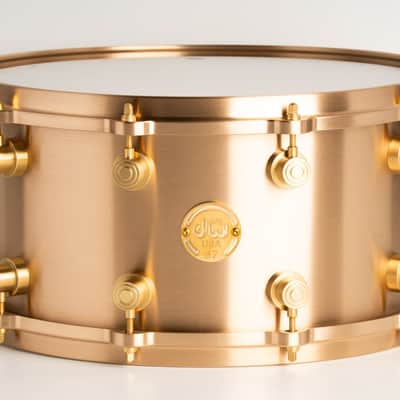 DW DRVZ0714STZ Limited MFG Snare Drum True Cast Bronze and Hardware 14x7" image 1