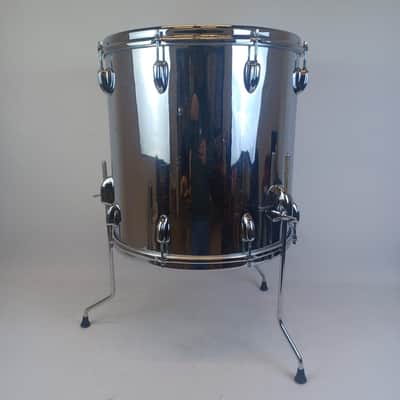 Slingerland 16x16"Chrome Over Wood Floor Tom Magnum Vintage 3ply Maple Drum 1970 image 4