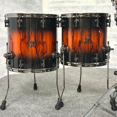 Sonor SQ2 Beech 5pc Drum Set Black to Red Burst over African Marble Gloss image 4