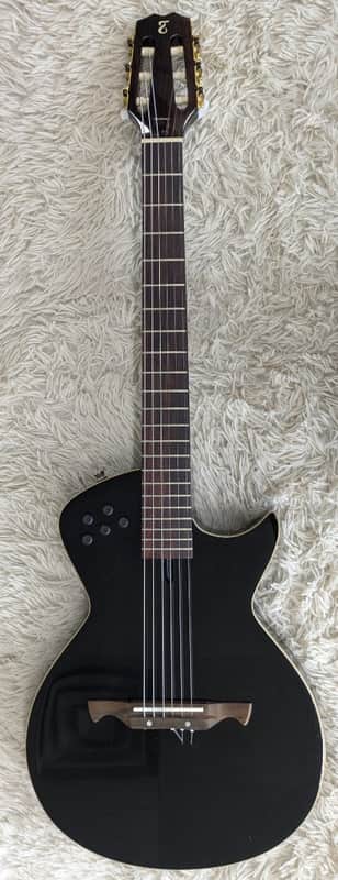 Tagima Modena I Hybrid Acoustic Electric Nylon String Guitar, Gloss Black image 1