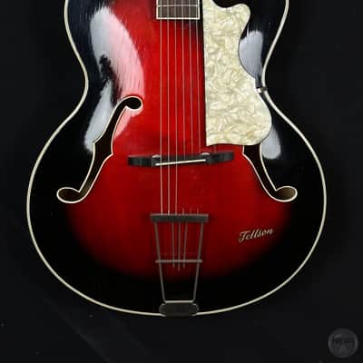 Tellson Single cutaway Jazz/Swing Guitar from the 60`s in red sunburst finish image 3