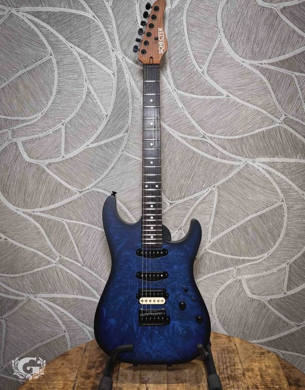 Schecter USA Sunset Custom-II HSS 2024 - Ocean Blue Burst Satin image 1