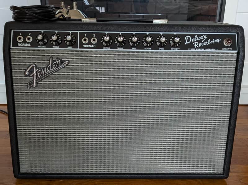 Fender '65 Deluxe Reverb Reissue 22-Watt 1x12" Guitar Combo 1994 - Present - Black image 1