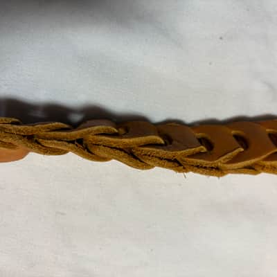 LM Glove LEATHER Weave Links MANDOLIN Strap Orange/Brown - FIRE SALE image 8