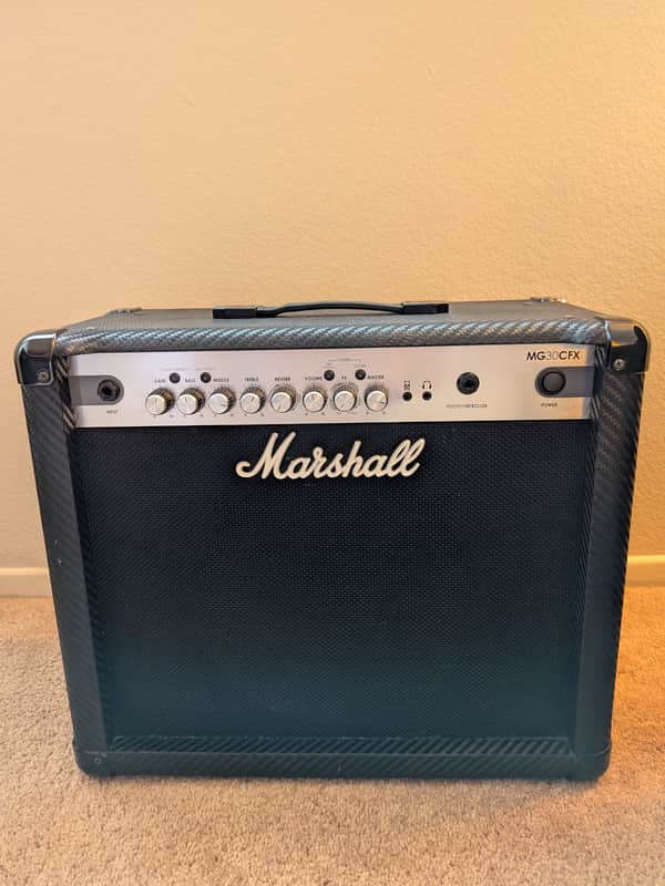 Marshall MG Carbon Fiber MG30CFX 2-Channel 30-Watt 1x10" Solid State Guitar Combo 2011 - 2018 - Black Carbon Fiber image 1