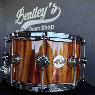 ~WOW!~ DW Collector's Series SSC Pure Maple 7x14 Snare Drum in Citrus Gloss Lacquer over Exotic Candy Stripe Padauk with Chrome Hardware image 1
