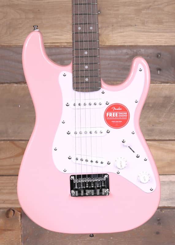 Squier Mini Stratocaster Electric Guitar Shell Pink image 1