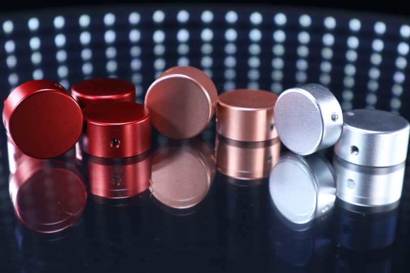 (8) Pedal Switch Toppers — (2) Silver — (2) Rose Good — (4) Red image 1