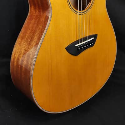 Yamaha CSF3M All-Solid Parlor Guitar, Piezo Pickup, Vintage Natural, W/Bag image 4
