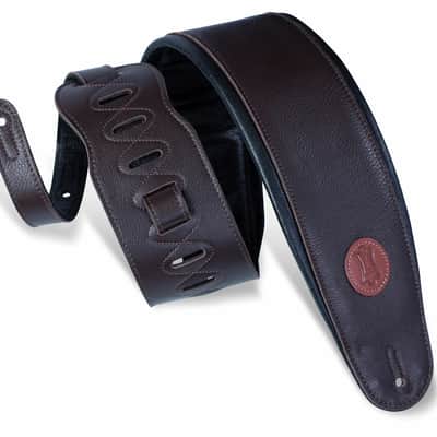 Levy's 4 1/2" Wide Dark Brown Garment Leather Bass Strap image 1