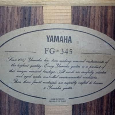 Yamaha FG-345 FG345 Excellent Conditions with low action and excellent sound 1980 Natural image 14