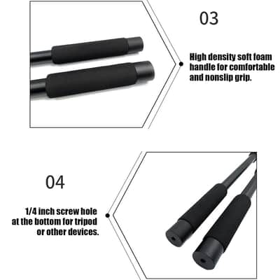 Hightseck Handheld Mic Boom Pole, 4 5 Section Extendable Microphone Boom Arm With Foam Handle And 1/4In Threads, Telescopic Adjustable Mic Stand For Camera Phone Microphones(5) image 4