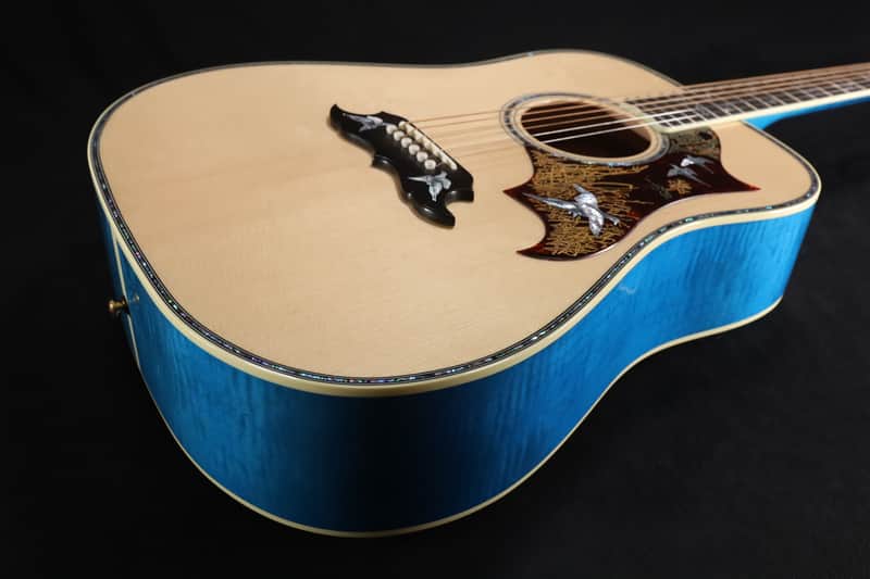Gibson Custom Shop ONE OFF Dove's in Flight Natural Top Bluebonnet Back/Sides with Case - Bluebonnet 021 image 1