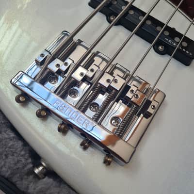 Fender american Ultra Jazz Bass V MN 2022 - arctic pearl image 19