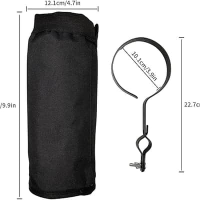 Drumstick Container Bag, Drum Stick Holder Drumstick Nylon Bag for Drum Set Clamp on Stick Holder Bag Container(black) image 3