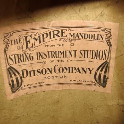Ditson "Empire" Bowl Back Mandolin 1920s - Natural w/ Crazy Original Case! image 12
