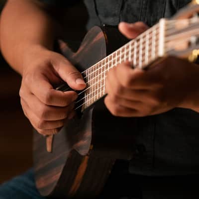 Ortega RGL5EB-CE Mini Travel Series Ebony Top Mahogany Neck 1/8 Size 6-String Acoustic-Electric Guitarlele image 9