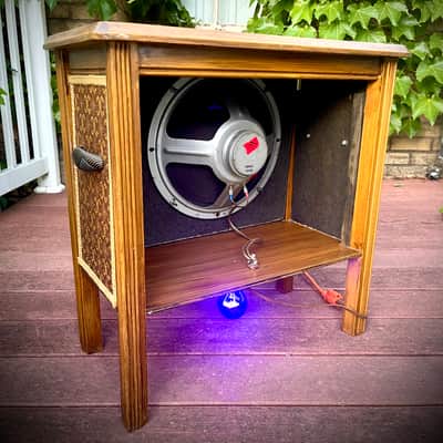 Rotary Connection 1x12 cab. Lights up! 16 ohm speaker. MCM vintage style. 2026 - Wood image 4