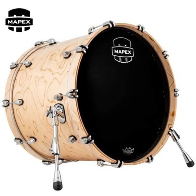Mapex Saturn VI Bass Drum 18x14 (With Bass Drum Mount) - Exotic Natural Burl image 1