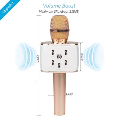 VERKB Wireless Microphones Karaoke Pro, 3-in-1 2600mAh Bluetooth Aluminium Alloy image 3
