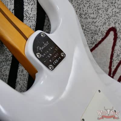 Fender American Ultra Luxe Vintage '50s Stratocaster Ash Body  Maple Fingerboard White Blonde 8.1 lbs image 13