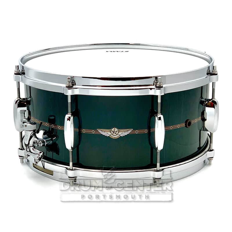 Tama Star Bubinga Snare Drum 14x6.5 Dark Green Cordia w/Outside Inlay image 1