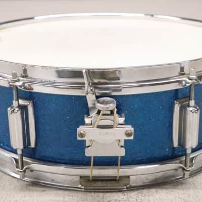 Rogers 5x14" Luxor Snare Drum Vintage 1960's Blue Sparkle Cleveland image 4