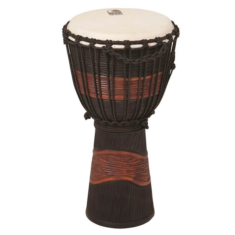 Toca 12" Street Series Carved Djembe, Brown/Black image 1