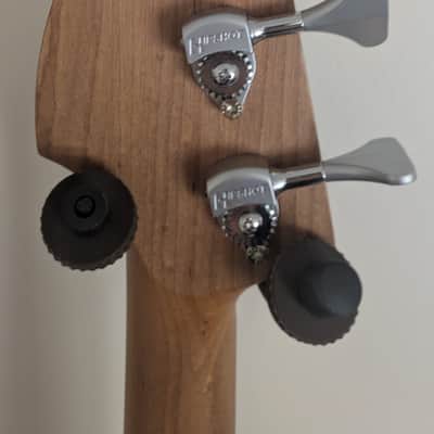 Wide Load Custom Warmoth Z Bass - Transparent Ocean Blue Swamp Ash Body - Roasted Maple Neck - EMG JVX image 6