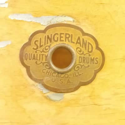 Slingerland 12x26"Blue/Silver Duco Bass Drum 3Ply Radio King Cloud Badge 40s USA image 2