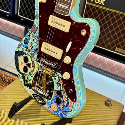 Vintage Guitars V65 30 Anniversary Custom Art Paint “ Surf & Calaveritas” 1 of 1 LTD 2026 - Sea Foam Green image 16