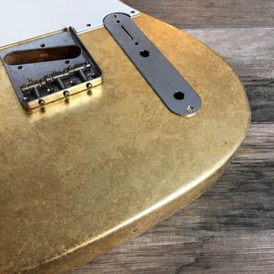 Made to Order - FRANCHIN Mars guitar body Impressionist METALLIC LEAF (Gold/Silver/Copper/Bronze texture) Basswood Poplar Telecaster-Tele-T-Style Made in Italy image 11