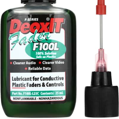 CAIG Laboratories DeoxIT Fader F100L Fader Lubricant 100% Solution - 25mL Needle Dispenser image 1