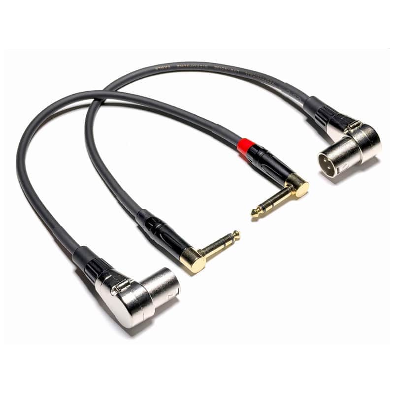 Right Angle Xlr To Right Angle 1/4 'Trs Stereo Balanced Audio Cable Right Angle 6.35Mm Male To Right Angle Xlr Male Microphone Cable For Mixer, Speaker, Studio Monitor -2Pack 1Feet