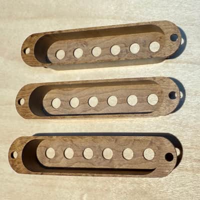 Strat single coil wood pickup cover set image 6