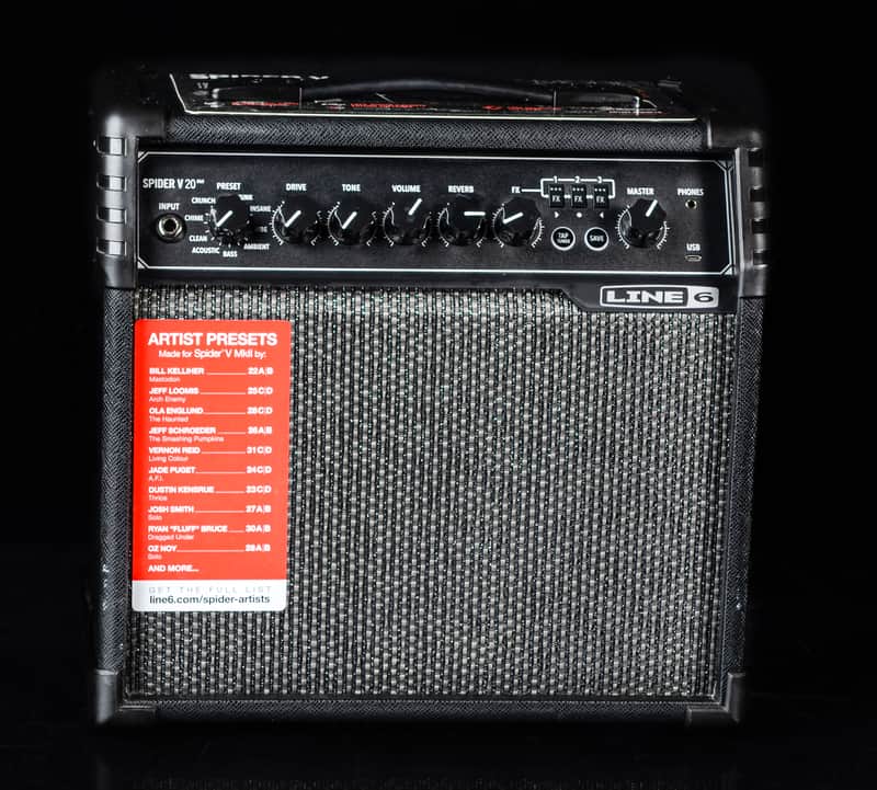 Line 6 Spider V 20 MkII 20-Watt 1x8" Digital Modeling Guitar Combo - Black image 1
