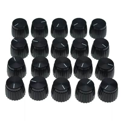 Marshall Amp Knobs - Black with Black Cap, Push-On (Set of 20) image 1
