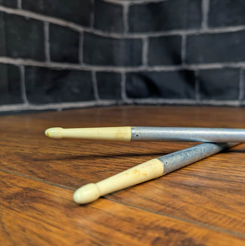Blue Hollow Aluminum Vintage Drumsticks – Nylon Shoulder & Tip – Lightweight Metal Sticks – Fast Rebound & Bright Articulation image 1