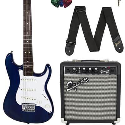 Fender Squier Short Scale 24-Inch Strat Pack - Transparent Blue w/ Tuner image 1